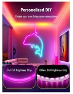 ⁦شريط اضاءة نيون بطول 5 متر برموت يتفاعل مع الاصوات ويحتوي على مودات  44 LED، سهل الاستخدام، مناسب للغرف⁩ - الصورة ⁦3⁩