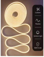 ⁦شريط اضاءة نيون بطول 5 متر برموت يتفاعل مع الاصوات ويحتوي على مودات  44 LED، سهل الاستخدام، مناسب للغرف⁩ - الصورة ⁦5⁩