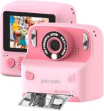 كاميرا اطفال طباعة فورية  بورودو للأطفال بسعة 10000 مللي أمبير/ساعة بدقة شاشة 320 × 240، بدون حبر بدقة 12 ميجابكسل