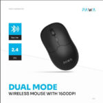 ماوس لاسلكي وبلوتوث صغير للمكاتب واللابتوب والهواتف محمول ماوس لاسلكي ثنائي الوضع بدقة 1600 نقطة في البوصة