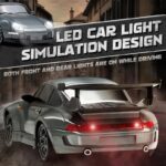 ⁦سيارة دريفت بجهاز تحكم عن بعد بمقياس 1:24 - سيارة سباق رباعية الدفع عالية السرعة مع اضواء وامضة واطارات مزدوجة وشحن USB⁩ - الصورة ⁦5⁩