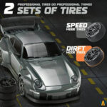 ⁦سيارة دريفت بجهاز تحكم عن بعد بمقياس 1:24 - سيارة سباق رباعية الدفع عالية السرعة مع اضواء وامضة واطارات مزدوجة وشحن USB⁩ - الصورة ⁦8⁩