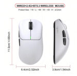 ⁦ماوس جيمنج لاسلي فأرة لاسلكية قابلة لإعادة الشحن ثلاثية الوضع، فأرة ألعاب خفيفة الوزن أنيقة للكمبيوتر الشخصي والكمبيوتر المحم⁩ - الصورة ⁦3⁩