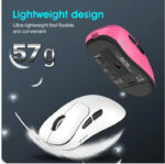 ⁦ماوس جيمنج لاسلي فأرة لاسلكية قابلة لإعادة الشحن ثلاثية الوضع، فأرة ألعاب خفيفة الوزن أنيقة للكمبيوتر الشخصي والكمبيوتر المحم⁩ - الصورة ⁦5⁩