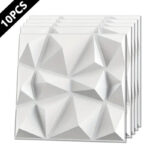 ⁦الواح الديكور بلاستيكسة 10 قطع من بلاط الجدران قياس30*30 سم، ألواح جدارية ثلاثية الأبعاد، مقاومة للماء والرطوبة من PVC، سهلة⁩ - الصورة ⁦2⁩