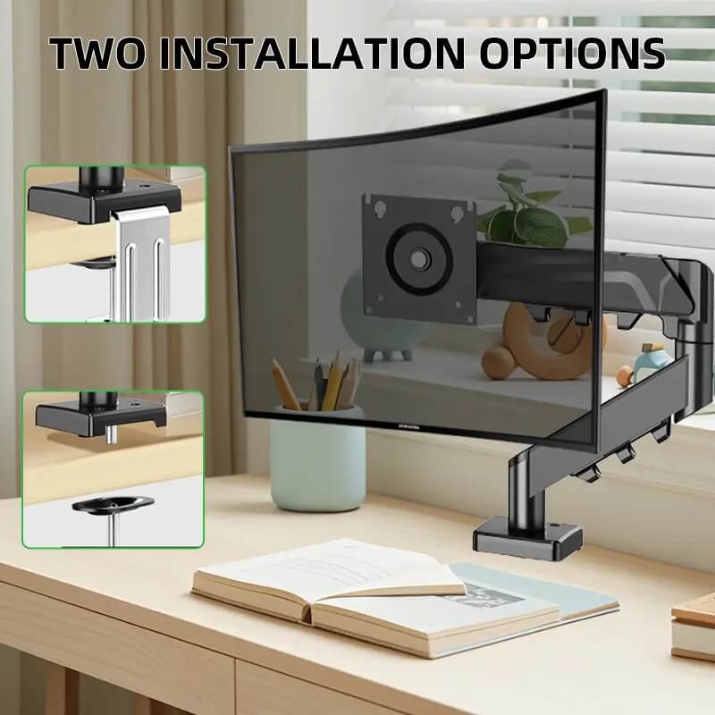 11064-products-68603483dd823.jpeg ستاند شاشة حامل ذراع شاشة معدني قابل للتعديل مع زنبرك غازي - يناسب شاشات بحجم 13-32 بوصة، VESA بحجم 75/100 مم، تصميم مريح لتح - الصورة 1