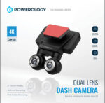 داش كام كاميرا للسيارات كاميرا Powerology Dash CAM108 مزدوجة العدسات – تصوير أمامي 4K وداخلي FHD
