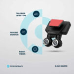 ⁦داش كام كاميرا للسيارات كاميرا Powerology Dash CAM108 مزدوجة العدسات – تصوير أمامي 4K وداخلي FHD⁩ - الصورة ⁦7⁩