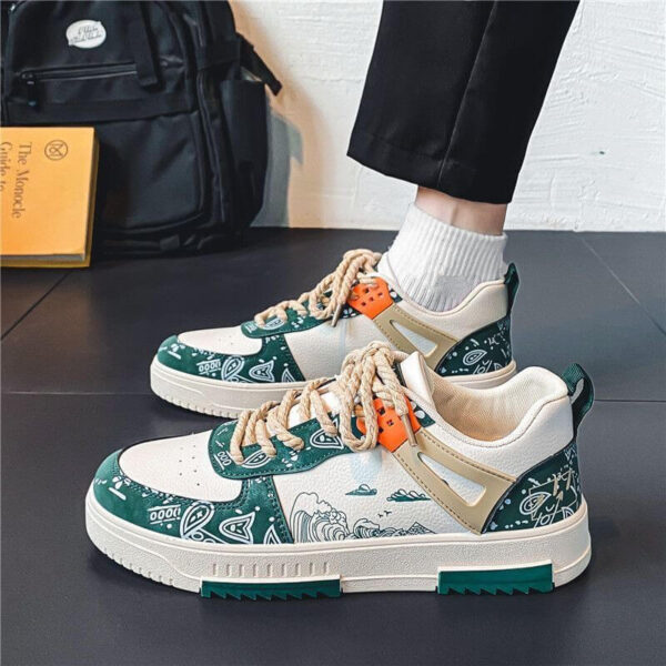 أحذية رياضية حذاء كاجوال الدانتيل يصل حذاء رجالي مريحة رجل تفلكن أحذية مصمم مكتنزة رياضية (قياس 44 فقط)