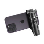 ⁦ستاند عصا سيلفي HS34 رباعية القاعدة، مقبض كاميرا محمول باليد، سبيكة ألومنيوم + ABS، شحن USB-C، بلوتوث 5.2، جهاز تحكم عن بعد 5⁩ - الصورة ⁦4⁩