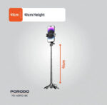 ⁦ستاند عصا سيلفي HS34 رباعية القاعدة، مقبض كاميرا محمول باليد، سبيكة ألومنيوم + ABS، شحن USB-C، بلوتوث 5.2، جهاز تحكم عن بعد 5⁩ - الصورة ⁦9⁩