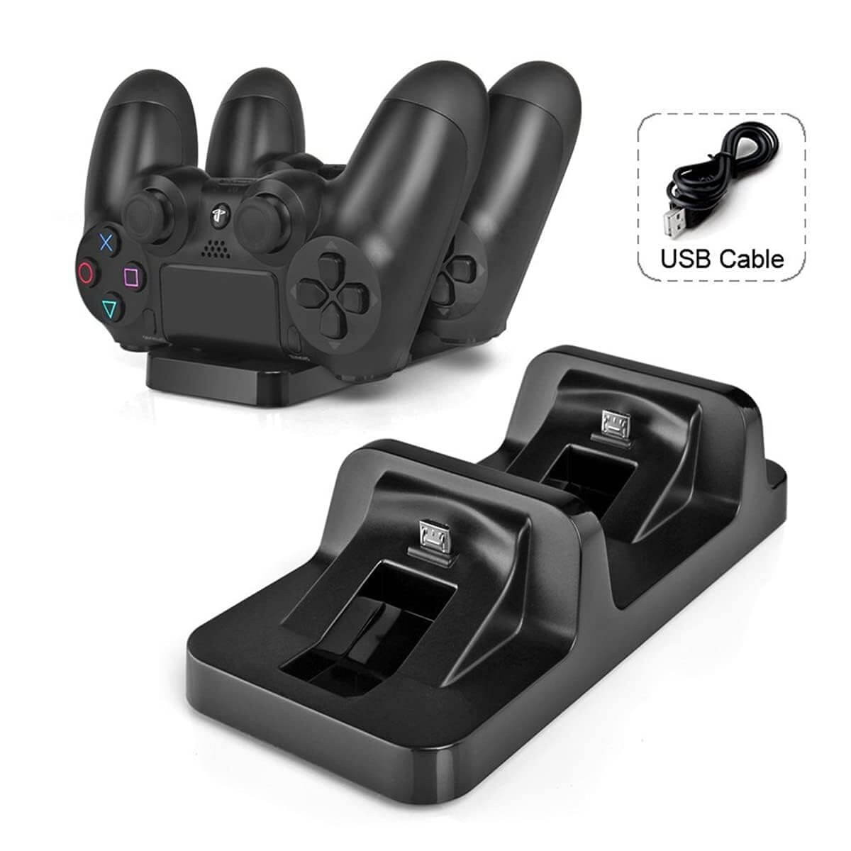 11147-products-688a46b5283dc.jpg قاعدة شحن مزدوجة Dobe لـ PlayStation 4 – شحن سريع ومنظم لوحدات التحكم - الصورة 1