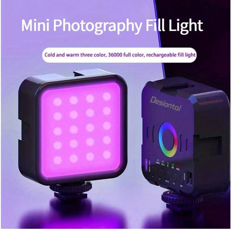11150-products-688a5faf58f0d.jpeg ضوء ملون صغير Desiontal W70 للتصوير – مناسب للبث المباشر واستخدامات متعددة مع تبديل مجاني بين اللونين الدافئ والبارد - الصورة 1