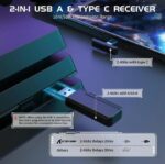 ⁦سماعة جيمنج سماعات لاسلكية للألعاب فوق الأذن خفيفة الوزن مع وصلة 2.4 جيجا هرتز يو اس بي سي وآ / بلوتوث 5.3 / سلكي 3.5 مم اسود⁩ - الصورة ⁦2⁩