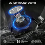 ⁦سماعة جيمنج سماعات لاسلكية للألعاب فوق الأذن خفيفة الوزن مع وصلة 2.4 جيجا هرتز يو اس بي سي وآ / بلوتوث 5.3 / سلكي 3.5 مم اسود⁩ - الصورة ⁦8⁩