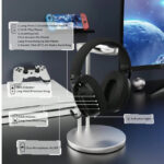 ⁦سماعة جيمنج سماعات لاسلكية للألعاب فوق الأذن خفيفة الوزن مع وصلة 2.4 جيجا هرتز يو اس بي سي وآ / بلوتوث 5.3 / سلكي 3.5 مم ابيض⁩ - الصورة ⁦4⁩