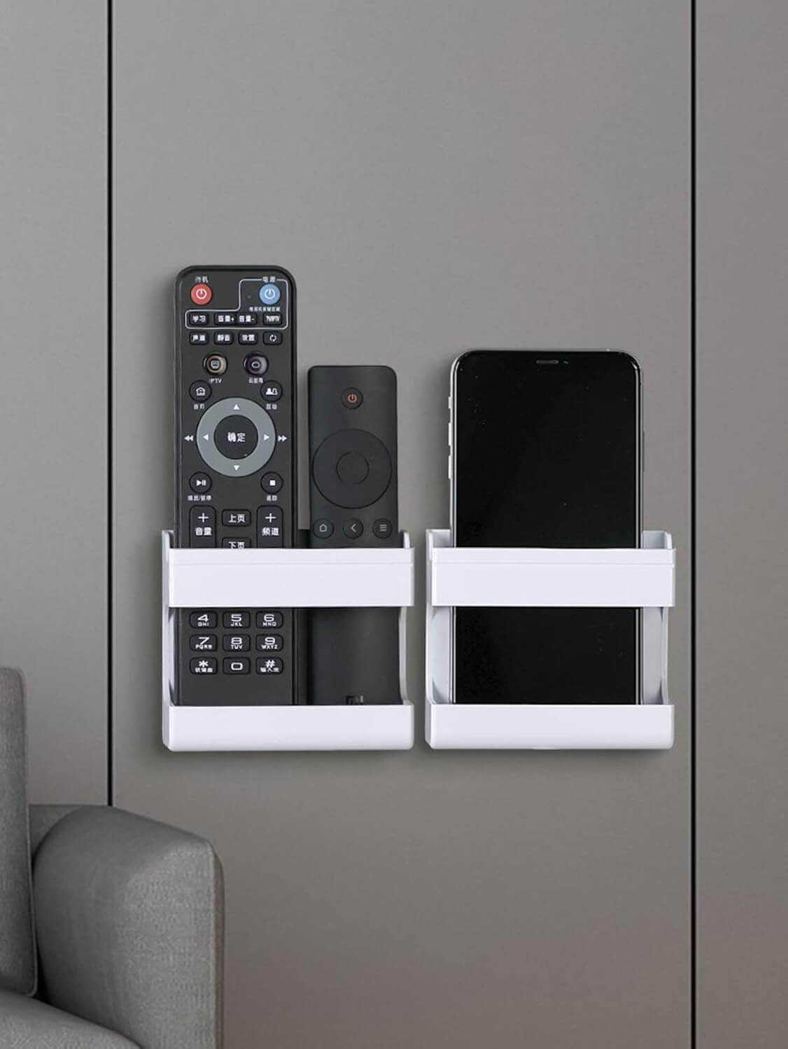 11156-products-68982eb6b626b.jpg ستانج او حامل لتعليق الاجهزة والهواتف إكسسوار جداري للغرف مع لاصق – تثبيت جداري متين لتوفير المساحة - الصورة 1