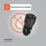 ⁦شاحن سيارة شفاف من بورودو، 95 واط، يدعم تقنية الشحن السريع متعدد الأجهزة، منفذي USB-C وUSB-A، شحن سريع متزامن، متوافق عالميًا⁩ - الصورة ⁦2⁩