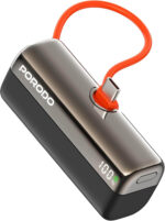 بورودو باور بانك بوكيت فولت 5000 مللي امبير في الساعة، موصل USB-C مدمج، شحن سريع PD 22.5 واط، تصميم مضغوط، متوافق مع ايفون 16