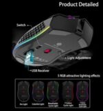 ⁦ماوس ألعاب لاسلكي 2.4 جيجا بتصميم مريح مزود بإضاءة متعددة الألوان RGB مع مستقبل نانو أبيض/فضي (ماوس جيمنج العاب لاسلكي شبيه ج⁩ - الصورة ⁦2⁩