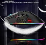 ⁦ماوس ألعاب لاسلكي 2.4 جيجا بتصميم مريح مزود بإضاءة متعددة الألوان RGB مع مستقبل نانو أبيض/فضي (ماوس جيمنج العاب لاسلكي شبيه ج⁩ - الصورة ⁦3⁩