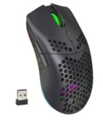 ⁦ماوس ألعاب لاسلكي 2.4 جيجا بتصميم مريح مزود بإضاءة متعددة الألوان RGB مع مستقبل نانو ماوس جيمنج⁩ - الصورة ⁦2⁩