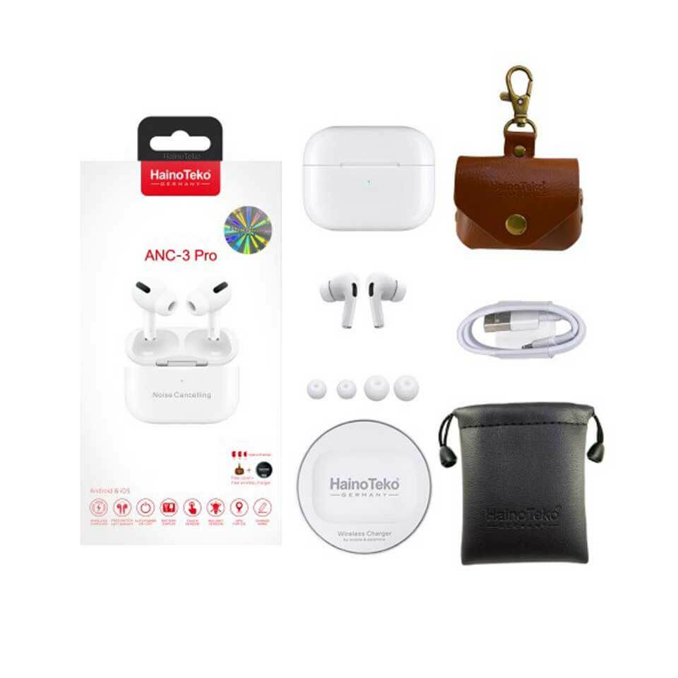 16903.jpg ايربودز ابيض مع كفر جلد وشاحن لاسلكي ANC-3 PRO(سماعة اذن ايربودز سماعة ايرودز) - الصورة 1