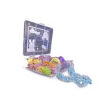 طقم علبة صغيرة على شكل حقيبة مزودة بأدوات تصفيف الشعر