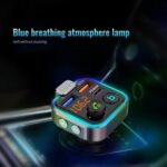 ⁦شاحن سيارة ذكي من بورودو ، جهاز إرسال FM مع منفذ PD 24 وات  QC3.0 مع بلوتوث ام بي ثري⁩ - الصورة ⁦7⁩