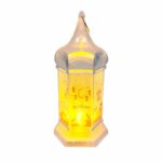 تعليقة زينة رمضان بلاستيك شفاف بأضائات led لون أصفر (رمضان كريم) الطول 15سم