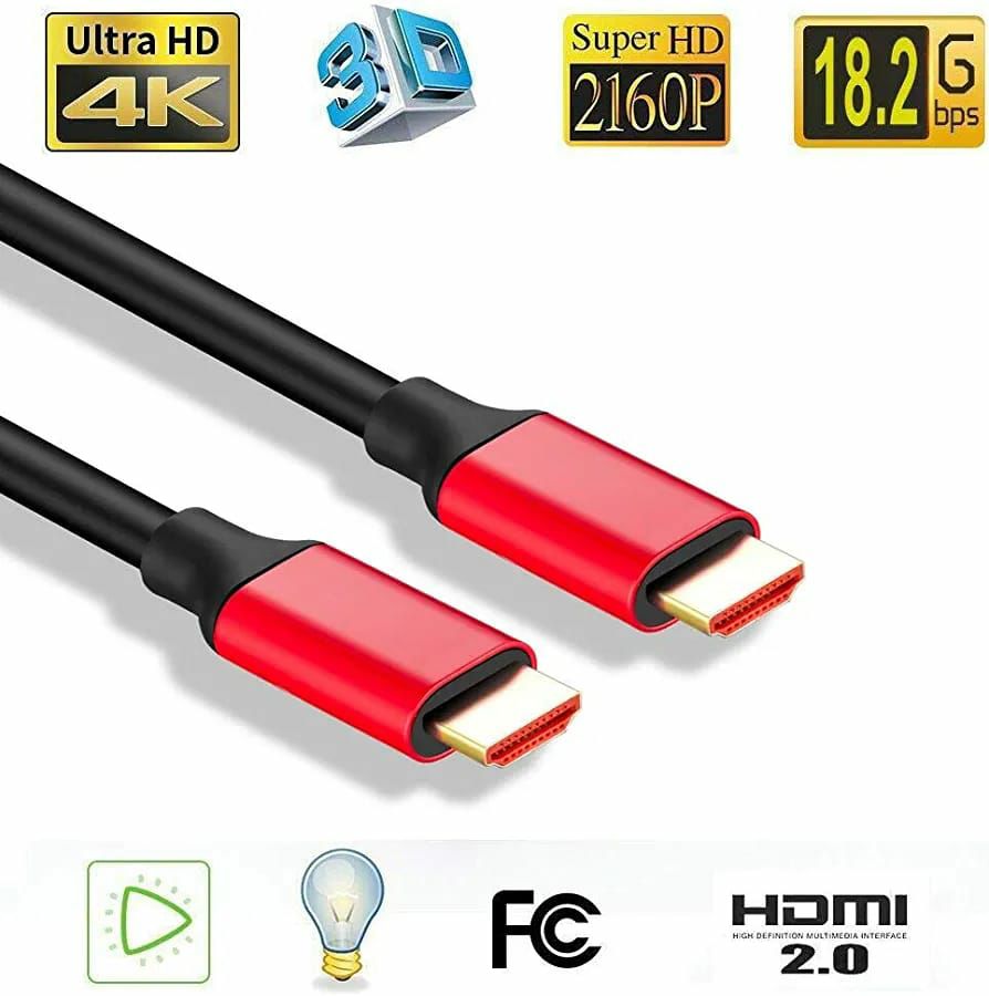 9064-products-64366fdebe104.jpg XXONE 4K HDMI Cable 20ft ، سلك HDMI (20 قدمًا من HDMI إلى HDMI ، السلسلة العلوية) يدعم (4K @ 60HZ ، 1080p FullHD ، UHD ، Ultr - الصورة 1