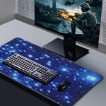 ⁦ماوس باد بتصميم نجوم الفضاء مضاد للماء والانزلاق قياس 80*30 سم حصيرة ماوس الألعاب لوحة ماوس Starry Sky المضادة للانزلاق⁩ - الصورة ⁦2⁩