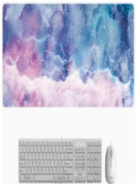 ⁦ماوس باد بتصميم هادي بسيط مضاد للماء والانزلاق قياس 80*30 سم حصيرة ممتدة للوحة المفاتيح والماوس أزرق / أرجواني / وردي⁩ - الصورة ⁦2⁩
