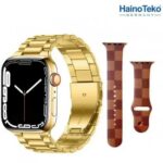 ساعة ذكية مع سوار ذهبي حديد وسوار اضافي تدعم الاتصال والاشعارات Haino Teko G8 Max الذكية 45 ملم