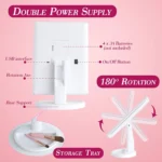 ⁦الذكية اللمس مرآة الجمال مرآة المكياج المزودة بمصباح ليد سطح المكتب مرآة تزين سطح المكتب ثلاثة جوانب للطي ماكياج مرآة⁩ - الصورة ⁦4⁩