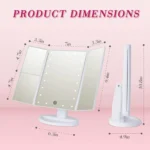 ⁦الذكية اللمس مرآة الجمال مرآة المكياج المزودة بمصباح ليد سطح المكتب مرآة تزين سطح المكتب ثلاثة جوانب للطي ماكياج مرآة⁩ - الصورة ⁦5⁩