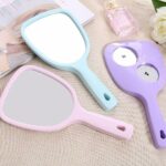 مرايا صغيرة محمولة على الوجهين ومقبض محمول باليد تحمل صالون تجميل الأسنان صغير (جامه مراه مرآه )