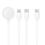 كابل شحن متعدد للايفون وتايب سي والساعة يدعم الشحن السريع AII-in-one USB -C إلى شاحن Lightning / Type-C / Watch