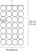 ⁦حامل شماعات وشاح Flexzion - 28 دائرة (عبوة من قطعتين) فتحات حلقية متعددة الوظائف، منظم منزلي، لجوارب ووشاح وحزام كاتم الصوت..⁩ - الصورة ⁦5⁩