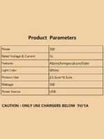 ⁦ساعة رقمية LED ثلاثية الأبعاد شاشة بيضاء حديثة للوقت / منبه / درجة الحرارة، ساعة منبه رقمية للغرف والزينة ساعة مكتب ساعة س⁩ - الصورة ⁦2⁩