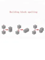 ⁦قطع تركيب مكعبات اللودو على شكل سيف الساموراي للزينه مكاتة ولعب الاطفال طول السيف 40 سم⁩ - الصورة ⁦2⁩