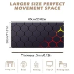 ⁦ماوس ماد 30*60 سم المطاطية ذات قاعدة مربعة مطبوعة بتصميم نحلة كلاسيكي، مضادة للماء ومانعة للانزلاق، مناسبة للاستخدام في المكت⁩ - الصورة ⁦2⁩