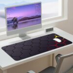 ⁦ماوس ماد 30*60 سم المطاطية ذات قاعدة مربعة مطبوعة بتصميم نحلة كلاسيكي، مضادة للماء ومانعة للانزلاق، مناسبة للاستخدام في المكت⁩ - الصورة ⁦3⁩