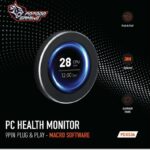 شاشة بيانات ومعلومات البيسي جهاز مراقبة صحة الكمبيوتر الشخصي للألعاب Porodo 9PIN Plug & Play Macro برمجة