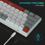 ⁦كيبورد جيمنج ميكانيكي سوتش احمر لوحة مفاتيح مفتاح سلكي الاضاءة الخلفية مدمج لوحة مفاتيح ألعاب mk-star61⁩ - الصورة ⁦6⁩