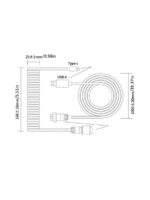 ⁦كيبل كيبورد الألعاب الآلي الأسود بموصل من نوع Usb-a إلى Type-c مقسم إلى قسمين 2 مقبس من 5 دبابيس كيبل كيبورد جيمنج لون ابيض⁩ - الصورة ⁦3⁩