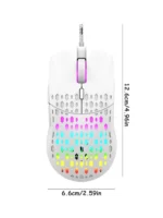 ⁦ماوس جيمنج خفيف ماوس ألعاب مسلك أبيض مضيء بالليد للكمبيوتر اللوحي والكمبيوتر المحمول والمكتب⁩ - الصورة ⁦4⁩