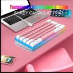 ⁦كيبورد جيمنج شبه ميكانيكي مادة ABS لإضاءة RGB باللون الوردي + الأبيض، لوحة مفاتيح سلكية، لوحة مفاتيح صغيرة مدمجة 61، مناسبة ل⁩ - الصورة ⁦6⁩