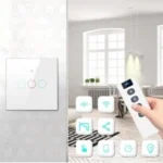 ⁦مفتاح كهرباء ذكي واي فاي يعمل باللمس يدعم اليكسا وجوجل هوم (ثلاث نقاط) المنزل الذكي نقاط ذكيه ساكت كهرباء Tuya WiFi⁩ - الصورة ⁦9⁩