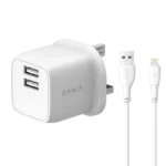 شاحن ايفون كيبل مع ادابتر من باوا PAWA POCKETMINI بمنفذ USB مزدوج بمعيار 2.44 في المملكة المتحدة